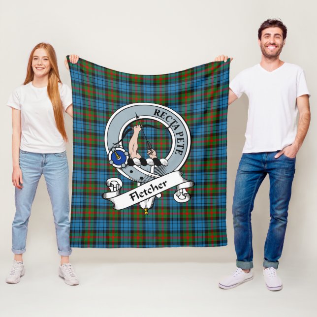 Fletcher von Dunan Clan Abzeichen Tartan Kariert Fleecedecke (Beispiel)