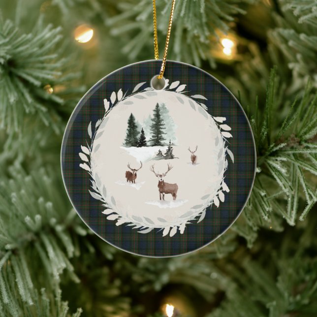 Fletcher von Dunans Modern Scottish Tartan Keramik Ornament (Baum)