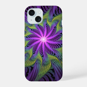Fleur Abstraite Moderne Fractale Art Violet Vert