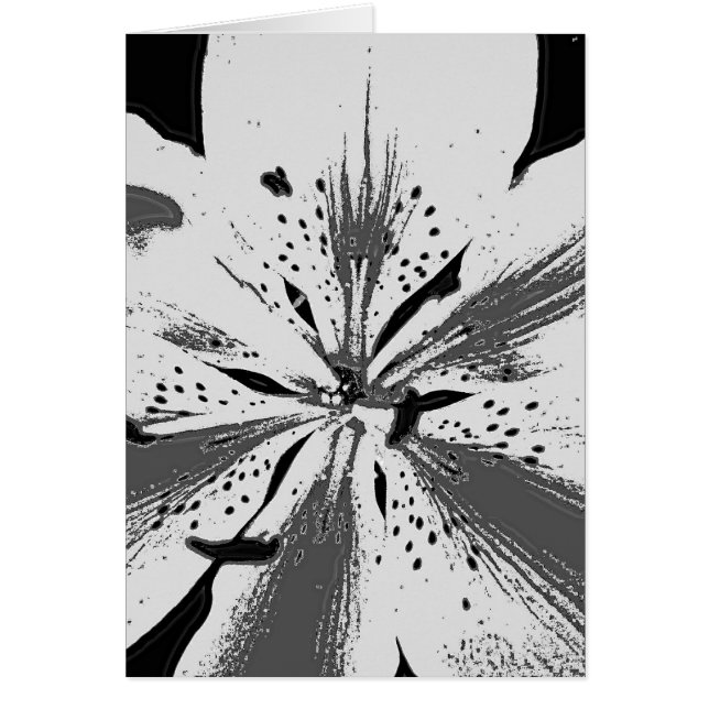 fleur abstraite noire et blanche inhabituelle (Devant)