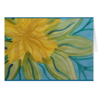 Fleur abstraite vive de jaune d'aquarelle