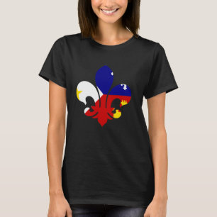 Fleur Acadiana-Flagge Louisiana Cajun-Land Bürger T-Shirt