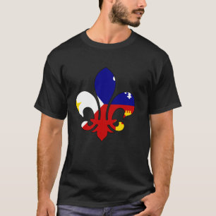 Fleur Acadiana-Flagge Louisiana Cajun-Land Bürger T-Shirt