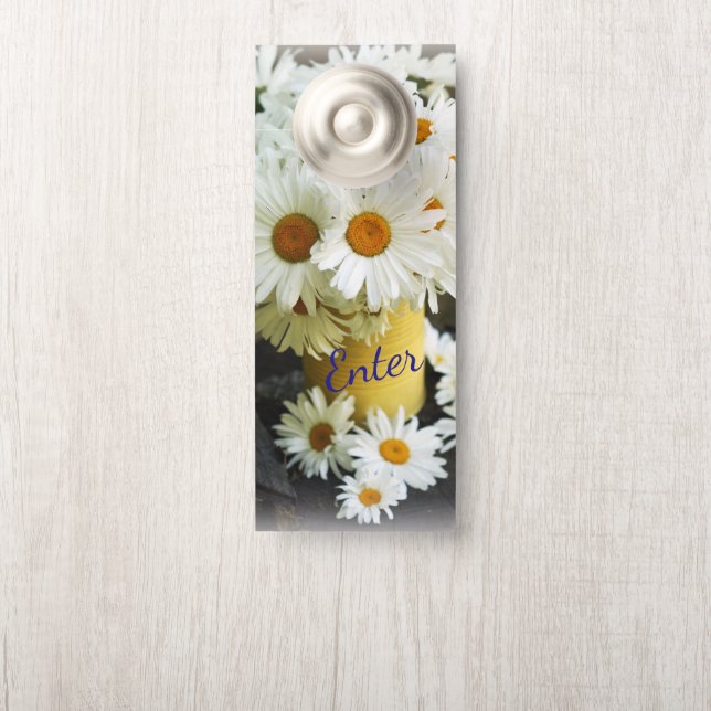 Fleur Affichette de porte de marguerites d'été (Sur le bouton)
