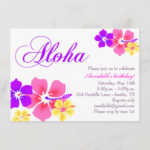 Fleur Aloha Invitation Anniversaire