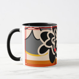 fleur amicale grosse tasse de café jaune rouge