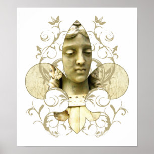 Fleur Angel Statue print Poster