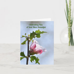 Fleur Anniversaire Souhaits Carte de voeux pliée