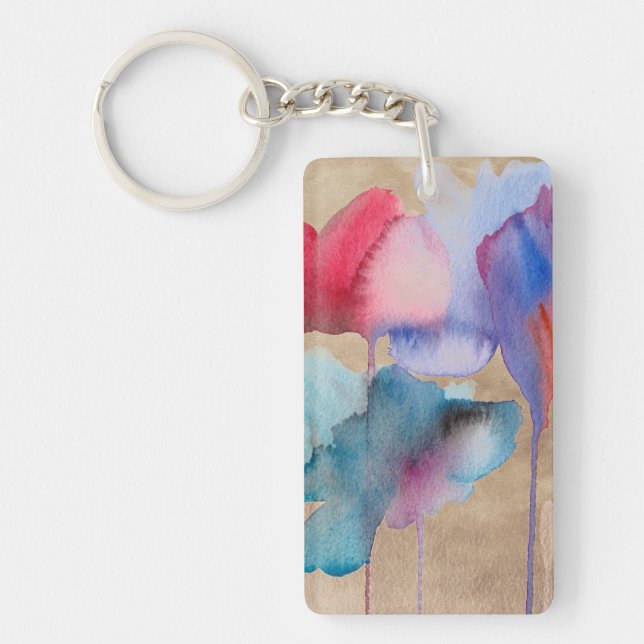 Fleur aquarelle moderne floral sur taupe (Devant)
