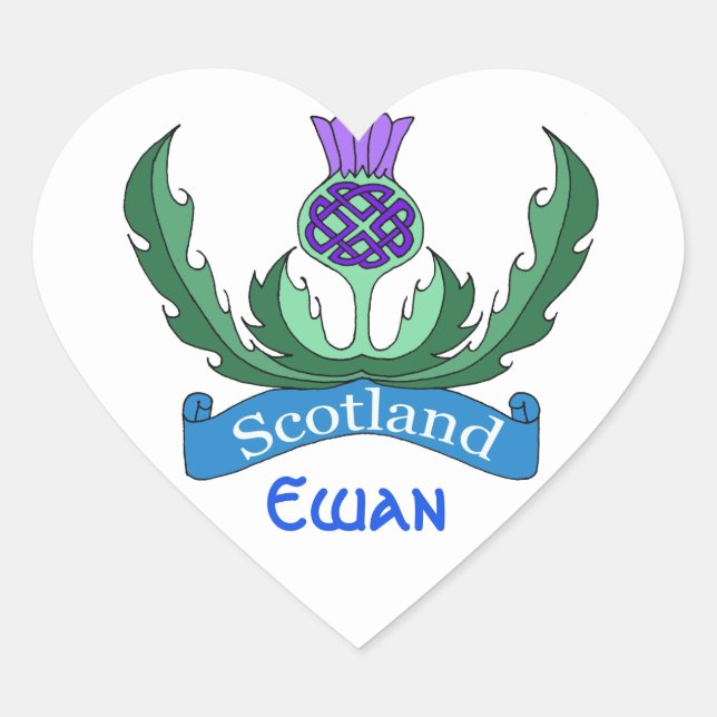"Fleur autocollant de coeur d'Ecosse" (Devant)