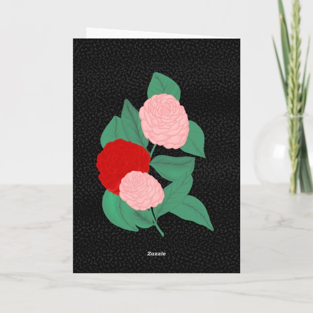 Fleur avec amour Bonne carte valentine /Anniversai (Dos)