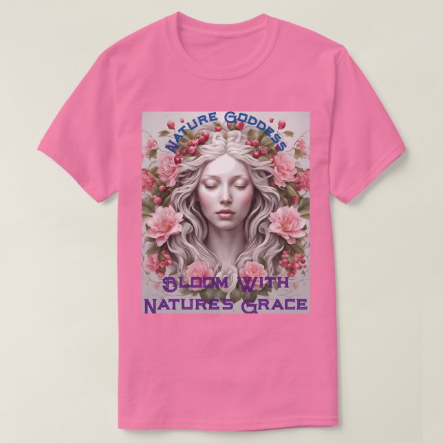 Fleur avec le T-shirt Portrait Grace de la nature (Design devant)