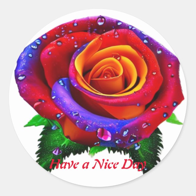 Fleur Avoir Un Beau Sticker Classic Round Day (Devant)