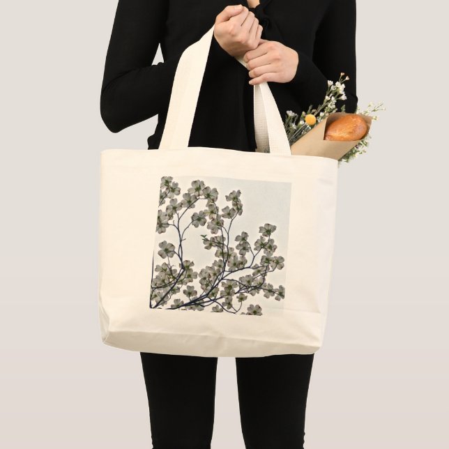 Fleur blanche Dogwood Grand Sac fourre-tout (Devant (produit))