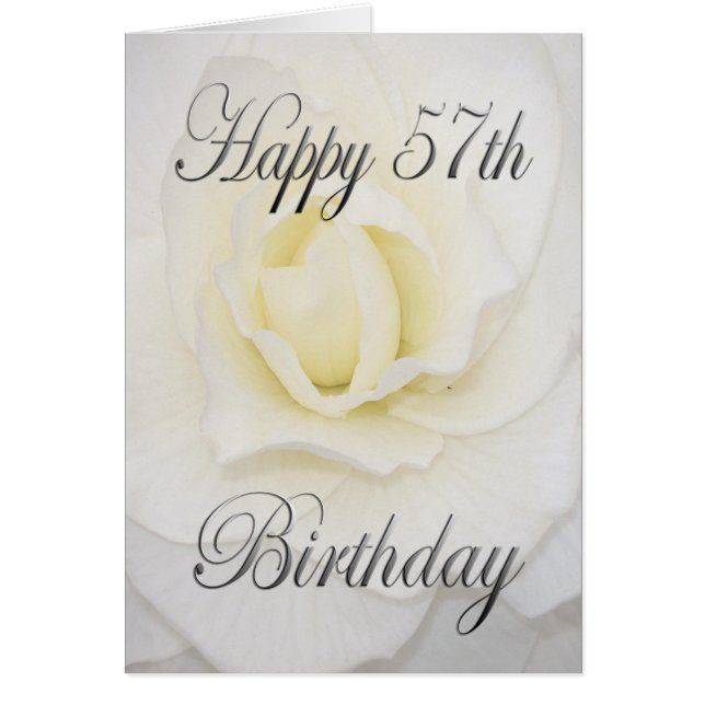 Fleur blanche Joyeux 57ème anniversaire (Devant)