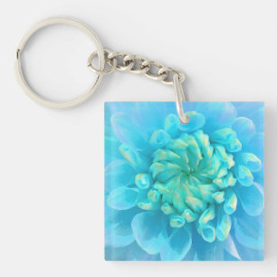Fleur bleu turquoise Dahlia en Aquarelle