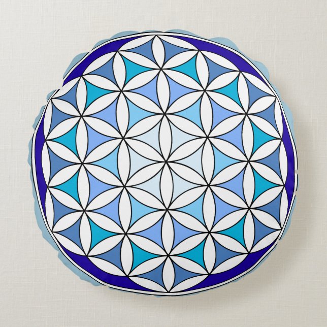 Fleur bleue de la vie Coussin de méditation (Devant)