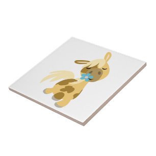 Fleur bleue et carreaux de cartons gris mignon