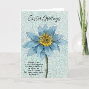 Fleur bleue Vintage Style Faith Carte Pâques
