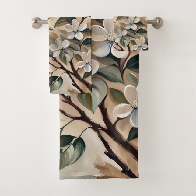 Fleur Branche 13 Serviettes de bain (En situation)