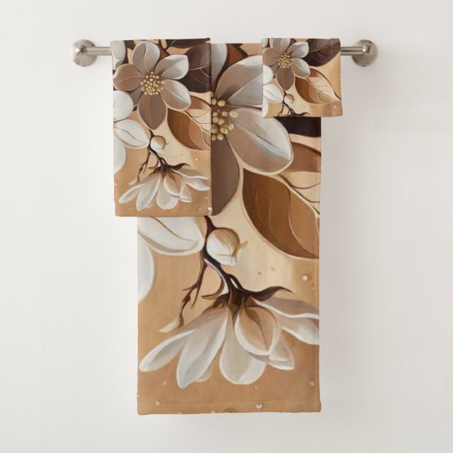 Fleur Branche 16 Serviettes de bain (En situation)