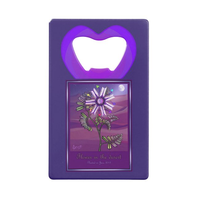 Fleur dans le désert Carte de crédit Bottle Opener (Devant)