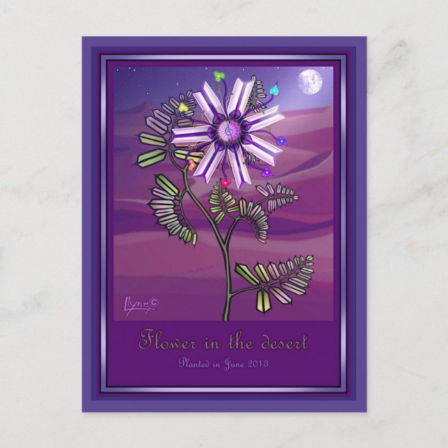 Fleur dans le désert Carte postale (Devant)
