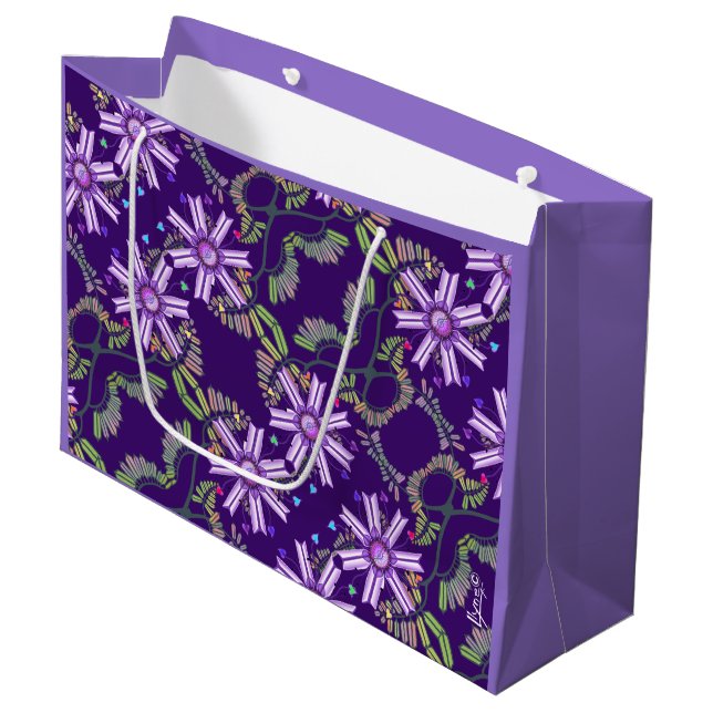 Fleur dans le désert Grand sac cadeau (Devant Angle)