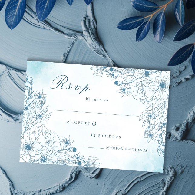 Fleur Dans Les Cartes RSVP De Mariage D'Hiver (Créateur téléchargé)