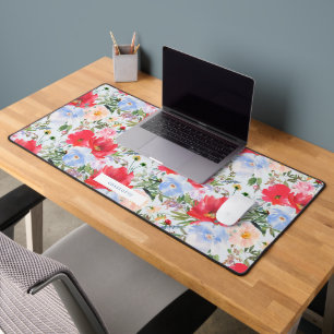Fleur d'aquarelle bleu rouge