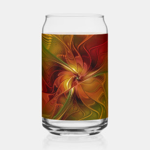 Fleur d'art fractal abstrait rouge orange marron v