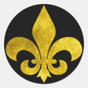 Fleur De Art Gold Rust Runder Aufkleber