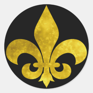 Fleur De Art Gold Rust Runder Aufkleber