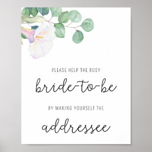 Fleur de calla - Aide la mariée occupée Affiche de