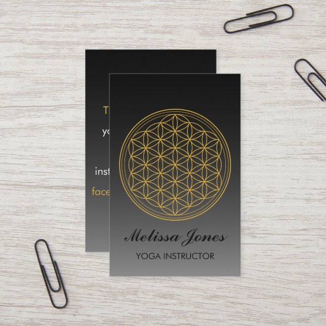 Fleur de carte de visite de yoga de symbole de la (Devant/Arrière en situation)
