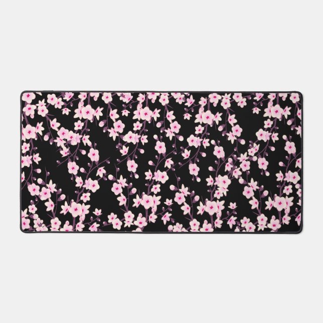 Fleur de cerisier rose noir Floral (Recto)