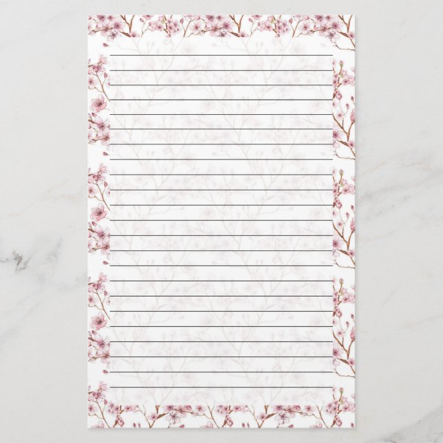 Fleur de cerisier, Taille de la papeterie : 5,5 po (Devant)