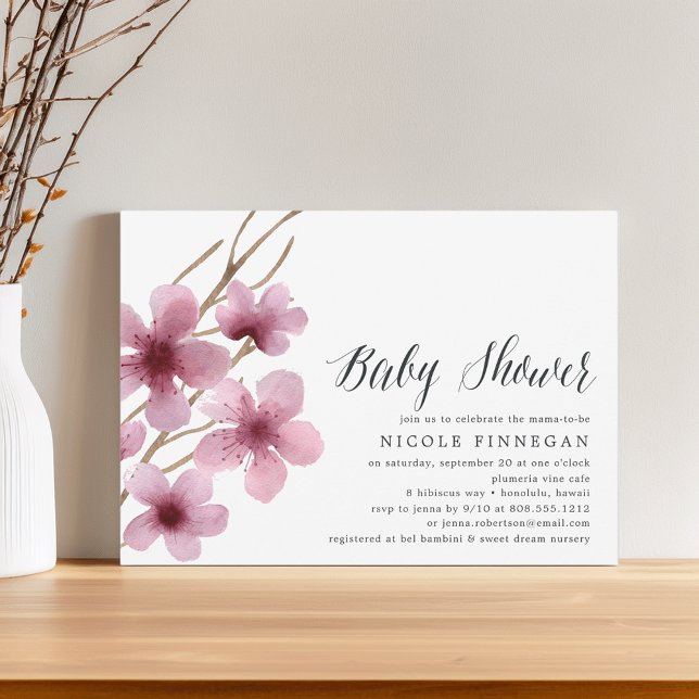Fleur de cerisiers | Invitation baby shower (Créateur téléchargé)