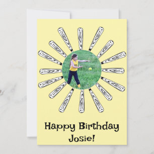 Fleur de chauve-souris Softball Bonne carte d'anni