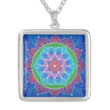 FLEUR DE COLLIER PLAQUÉ PAR ARGENT MOYEN DE LA VIE