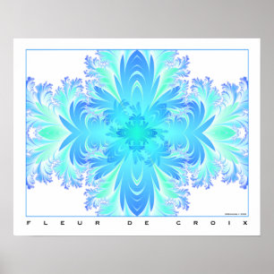 Fleur de Croix - Aqua Poster