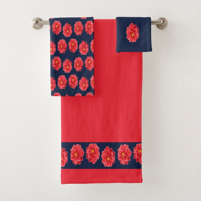 Fleur de dahlia rose en bleu (En situation)