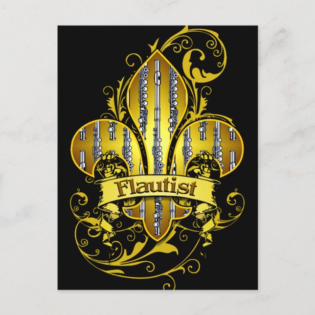 Fleur de flute benutzerdefinierte Postkarte (Vorderseite)