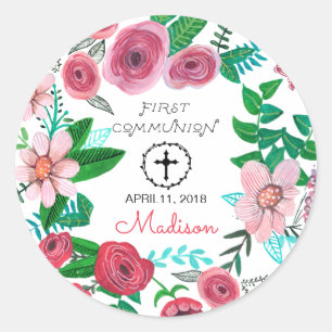 Fleur de la première sainte communion   Sticker ro