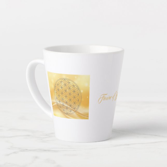 Fleur de la vie latte Mug (Angle gauche)