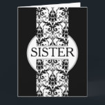Fleur de Leis Lace Sister Birthday Karte<br><div class="desc">Lass deiner Schwester, dass sie die Sonne in deinem Leben ist, das Herz, das mit Liebe und Wärme schlägt. Sie verkörpert Schönheit, Anmut und Stil und inspiriere Sie mit ihrer liebevollen und besonderen Präsenz. Feiern Sie sie mit einer bunten Botschaft, die die Tiefe Ihrer Wertschätzung und Bewunderung für alles, was...</div>