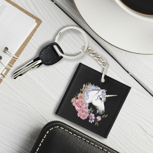Fleur de licorne blanche enchantée rose noir