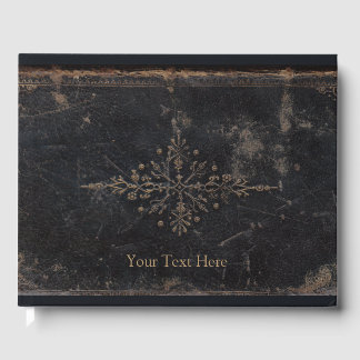 Fleur-de-lis Antikes Leder Gästebuch