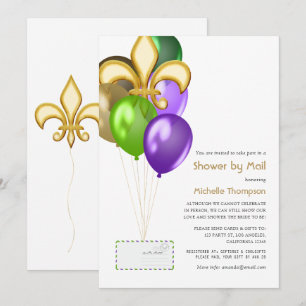Fleur de Lis Ballon Baby oder Brautparty per Post Einladung
