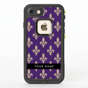 Fleur de Lis, Beige auf Lila, Königlich, Ihr Name